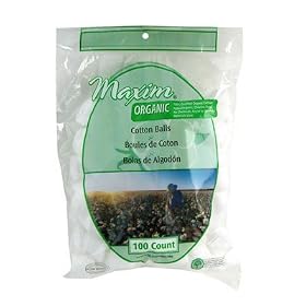 Organic Cotton Balls 100 Count by Maxim Hygiene Products