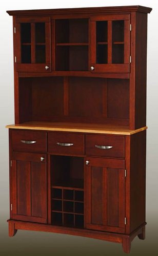 Buffet with 2-Door Hutch - Cherry/ Natural