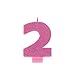 #2 Glitter Birthday Candle | Pink | Party Supply