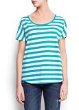 41PSXph72OL. SL160  Mango Womens Mesh Panel Striped T Shirt   Plain2