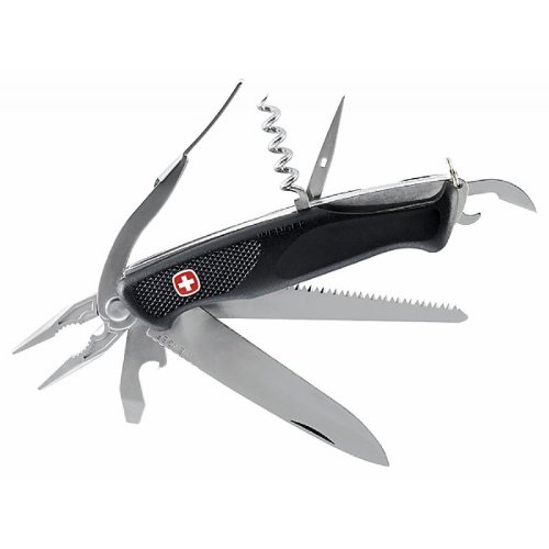 Wenger Messer Ranger Modell 64, rostfrei, Zange, Safety-Lock, schwarz