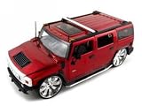 Hummer H2 Suv Red 1:18 Diecast Model Car Jada Dub