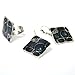 Minott Jewelry Damen Schmuckset, Ohrhänger und Ring, aus Metall in eckiger Form, schwarz emailliert MT-22370