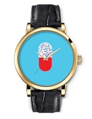 SPRAWL Aanalog Fashion Series Gold Ladies Watches of Genuine Black Leather Strap,Unique Wrist Watch for Women Girls Designed with Capsule on blue background