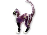 Clearly Charming Purple Princess Cat Sterling Silver and Enamel Pin by Zarah