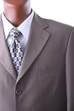 Men's Single Breasted 3 Button Taupe Super 150's Wool Feel Dress Suit, CLEARANCE!!!