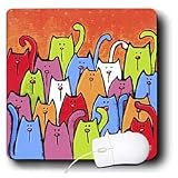 S. Fernleaf Designs Folk Art Paintings Dogs - 2 Dogs White Bird Pets Animals Cute Original Folk Art Painting - Mouse Pads