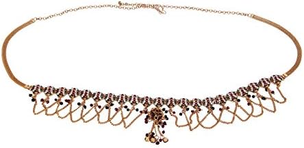 Red Green Stone Studded Kamarband Challa Belly Hips Chain Waistbelt Kamarpatta