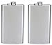 Maxam 12oz Stainless Steel Hip Flask W/ Hinged Cap - 2 Pack