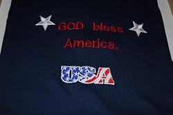 Embroidered God Bless America T with USA patch Adult-M