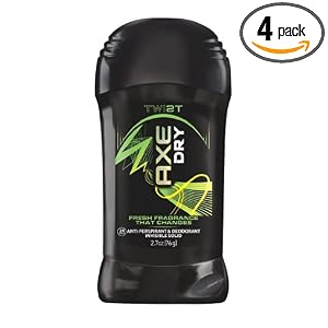 AXE Dry Anti-Perspirant & Deodorant, Invisible Solid, Twist, 2.7-ounce Packages (Pack of 4)