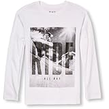 THE CHILDREN'S PLACE(ザ・チルドレンズプレイス) スノーボーダーグラフィックティ ホワイト トップス長袖Tシャツ 10～12歳【並行輸入】