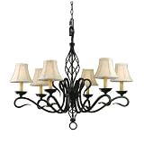 AF Lighting 6729-6H Candice Olson Simplicity 6 x 60-Watt Light Candle Base Chandelier, Oil Rubbed Bronze, Soft-Back... by Candice Olson