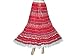Bohemian White Red White Tiered Cotton Long Skirt Floral Print 39"