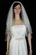 2T Ivory Fingertip Crystal Beaded Edge Bridal Veil