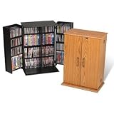 Oak Finish Small Deluxe Media Storage With Lock By Prepac Furniture