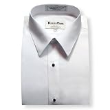 Tuxedo Shirt - White Non Pleat Microfiber Laydown Collar