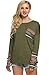 ACEVOG Women's Long Sleeve Loose Shirt Blouse Tops Print Spliced Pullover