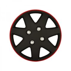 4 Radkappen Radzierblenden Michigan Matt Black/Red Rim 15"Zoll