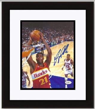 Dominique Wilkins Autographed Atlanta Hawks 8x10 Photo - Custom Framed