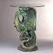 Green Dragon Figure Statue Table w/ Glass Tabletop NEW