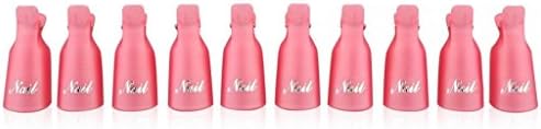 Xx Shop 10pcs Pink Nail Art Uv Gel-off Polish Remover Wrap Cleaner Reusable Clips Keeper