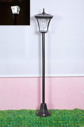 70″ Street Vintage Outdoor Garden 4 Leds Solar Lamp Post Light Lawn – Adjustable