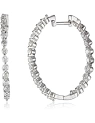10KW 1.50 Cttw White Diamond Hoop Earrings