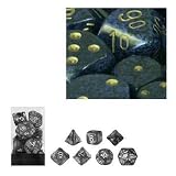 Chessex 25337 - Wuerfelset gesprenkelt Golden Cobalt, 7 verschiedene Wuerfel