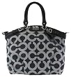 Coach Madison Op Art Lurex Lindsey Convertible Bag 18635 Gunmetal Black