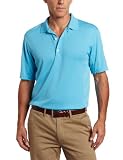 Greg Norman Men's Pieced Tonal Jacquard Polo,Zenith,Large