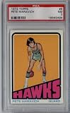 1972 TOPPS BASKETBALL CARD # 5 PETE MARAVICH PSA 7 NEAR MINT (3rd Card)