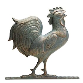 46 Rooster Weathervane Verdigris by A Bird's Home
