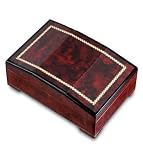 The San Francisco Music Box Company,Burlwood Jewelry Box with Inlay Border