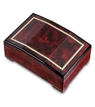The San Francisco Music Box Company,Burlwood Jewelry Box with Inlay Border