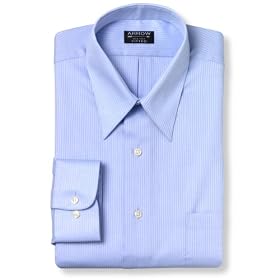 <b>Arrow Wrinkle Free Fitted Herringbone Textured Dress Shirt- Point Collar</b>