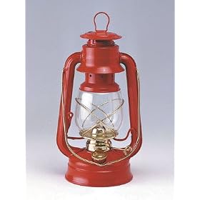 V&O 200-30030 Camper Brass Trim Oil Lantern, Red by V&O