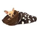 Puppy Angel Cozy Polkadot Sleeping Bag, Medium, Brown