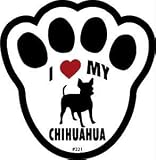 I Love My Chihuahua Dog Pawprint Window Decal