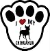   - I Love My Chihuahua Dog Pawprint Window Decal