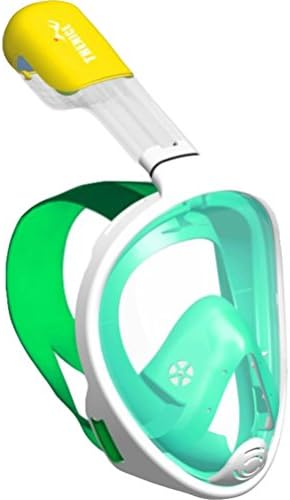Lovacation Full Face Free Breathing Design.Seaview 180 Degree Snorkel Mask for Adults and Youth.Anti-fog and Anti-leak Technology.Prevent Gag Reflex with Tubeless Green L/XL