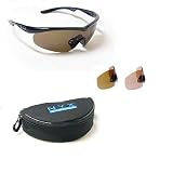 NYX Golf Sunglasses Carbon Professional Crystal Black Frame Amber 3 Lens Series 23502