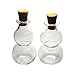 Moxx Double Bubble Glass Bottle with Cork Top 2 Inches (3 Pcs)