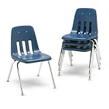 Virco 9000 Series Classroom Chairs, 16in Seat Height, Navy/Chrome, Four/carton