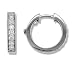 1/2 Carat Diamond Hoop Earrings in 14k White Gold (with Safety Lock)