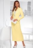Satin Trimmed Skirt Suit