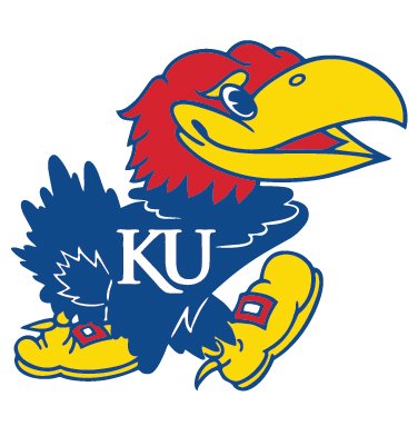KANSAS UNIVERSITY JAYHAWKS MASCOT LOGO clear vinyl decal car truck sticker KU