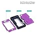SKYLMW iPhone 4 Case, iPhone 4S Case, Powerful Protection [Built in Kickstand], Hybrid Hard Soft Durable Bumper Case Armor Case Back Cover Case for Apple iPhone 4 4S Purple