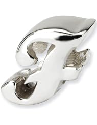 Reflection Beads Silver Letter F Script Alphabet Bead