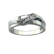 14K White Gold .15CT Diamond Mens Ring